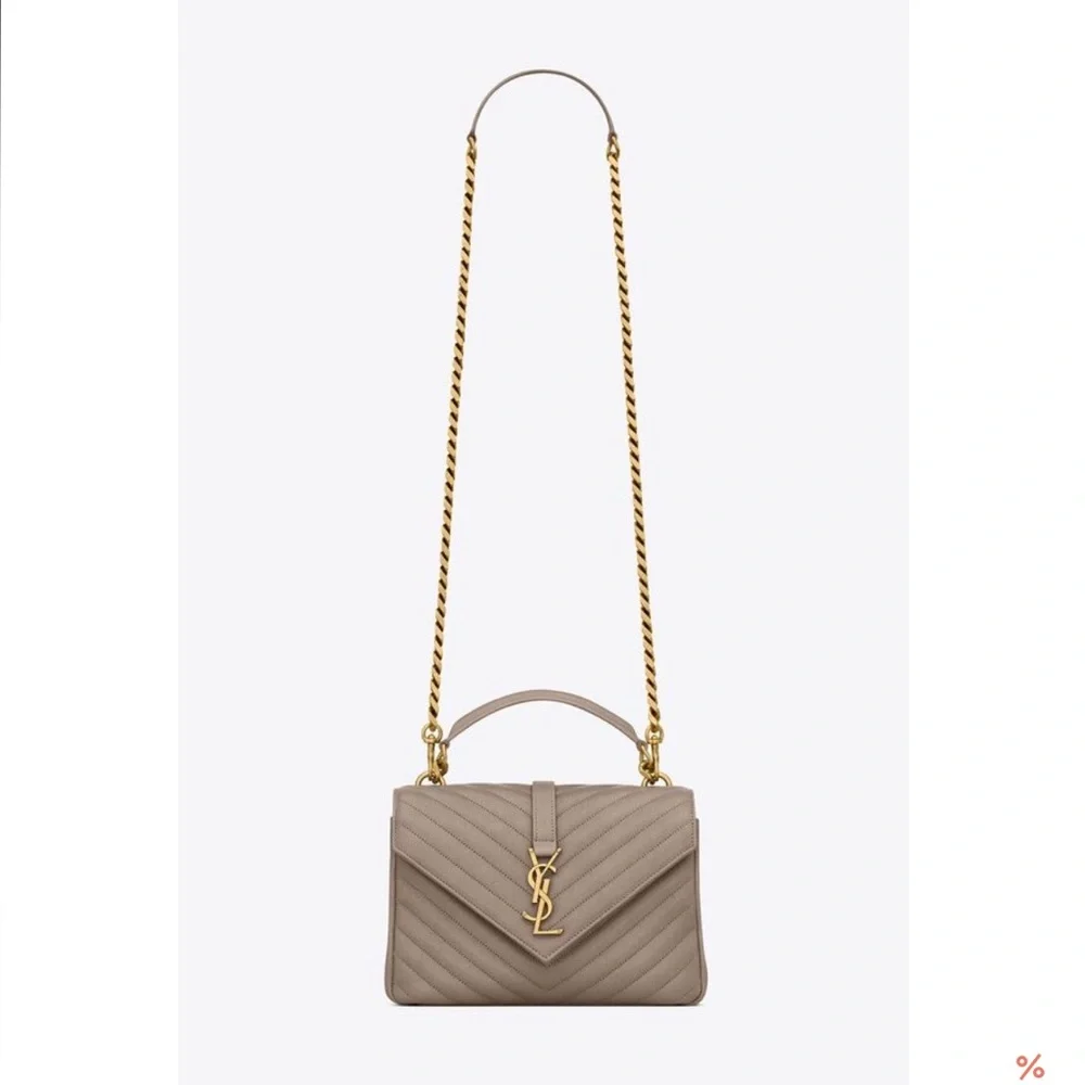 Yves Saint Laurent Beige Quilted Crossbody Bag - college medium - Picture 1 of 3